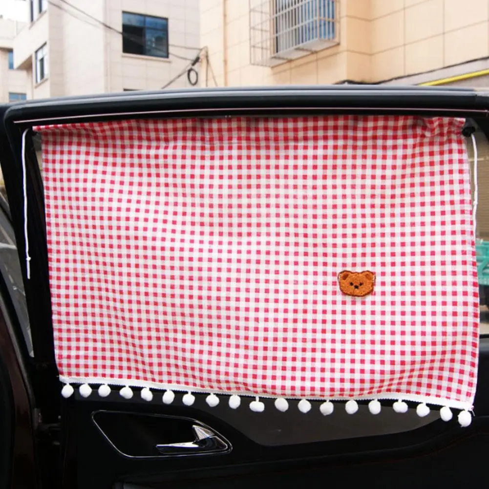 

Cotton Car Window Sun Shade Curtain Universal Side Rear Window Suction Cup Type Sunscreen Heat Insulation Sunshade Visor