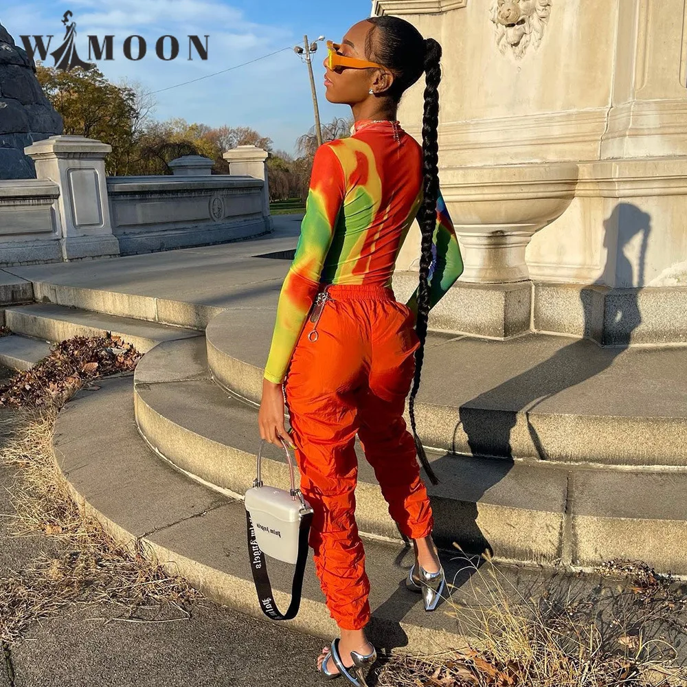Sexy Tie Dye Jumpsuit  for Women 2022 Spring Summer Ins New Body Print Street Hipster Jumpsuit Streetwear Club Party Playsuits