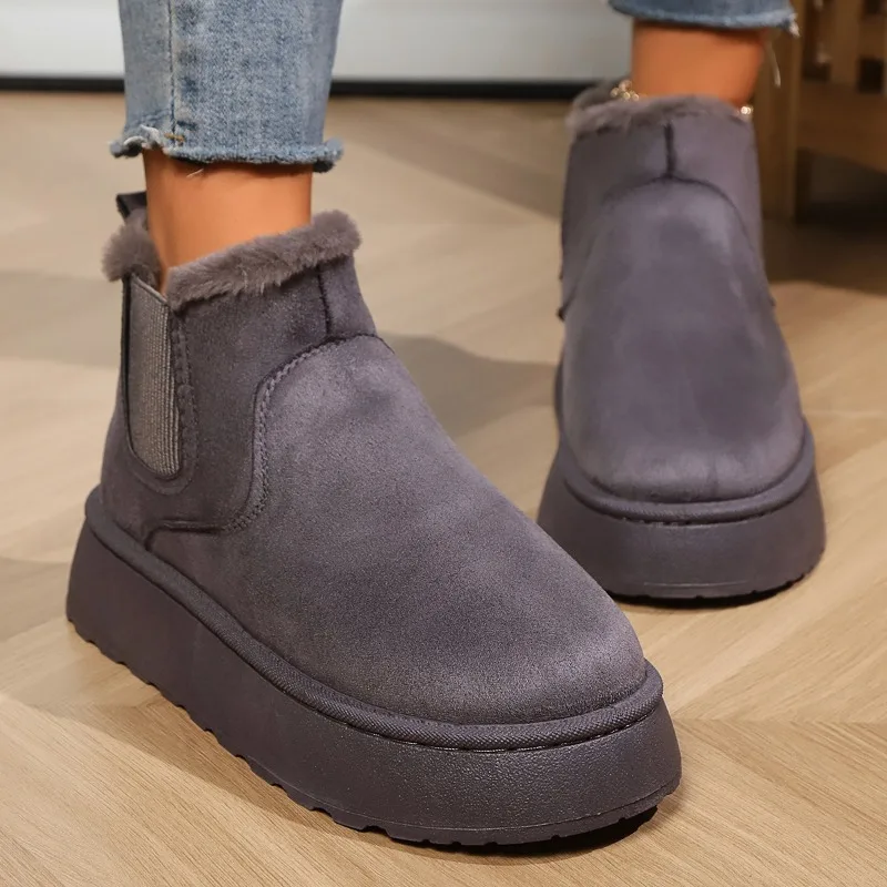 Новинка 2024 зимние женские ботинки плюшевые теплые Нескользящие кроссовки на