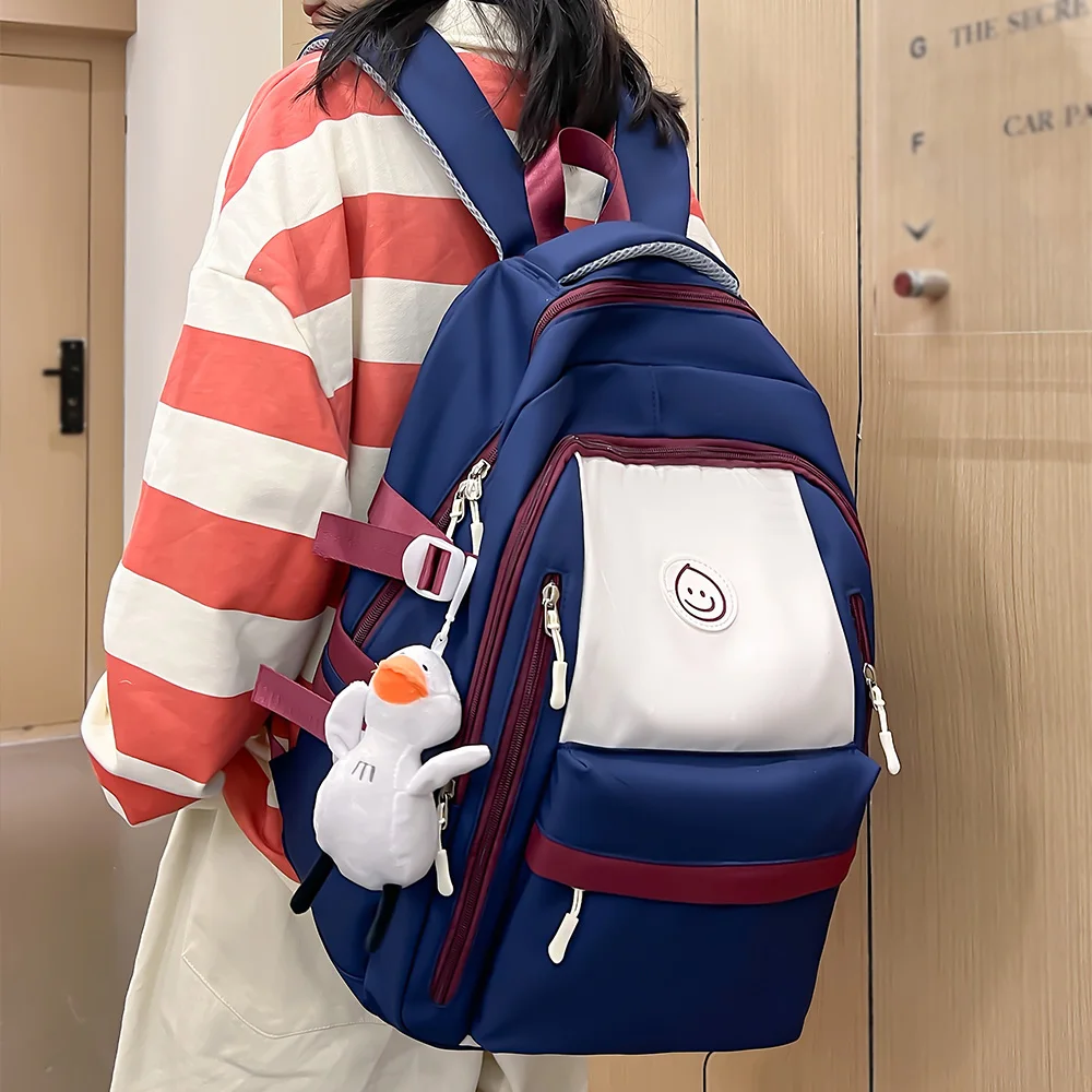 

Милый женский рюкзак в виде капли воды, дорожная сумка контрастных цветов с несколькими карманами, большой школьный ранец для девочек-подростков, женский рюкзак для ноутбука