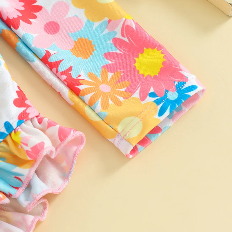 Купальник для маленьких девочек комбинезон с длинным рукавом купальник повязкой