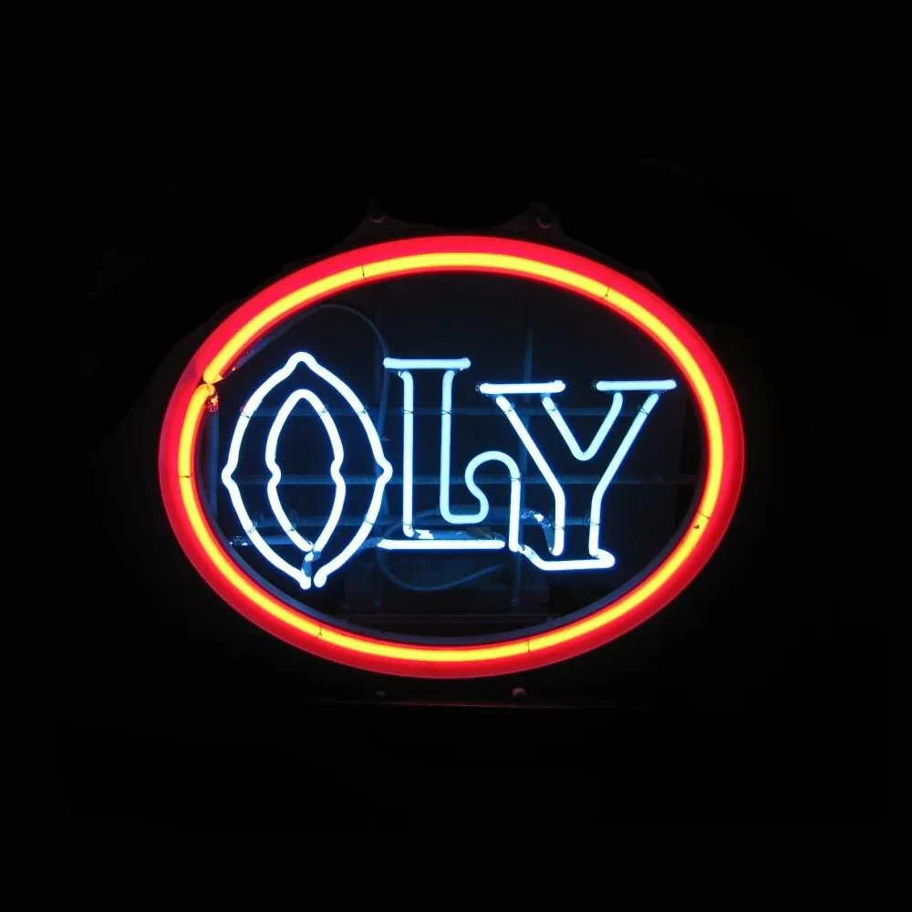 

Olympia Beer OLY Neon Light Sign Custom Handmade Real Glass Tube Drink Bar Party Store Advertise Room Decor Display Lamp 17"X14"