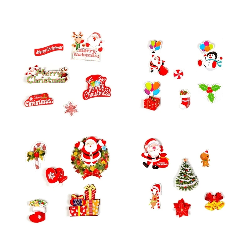 

Christmas Sticker Set Santa Elk Snowman Xmas Tree Decoration Ornament