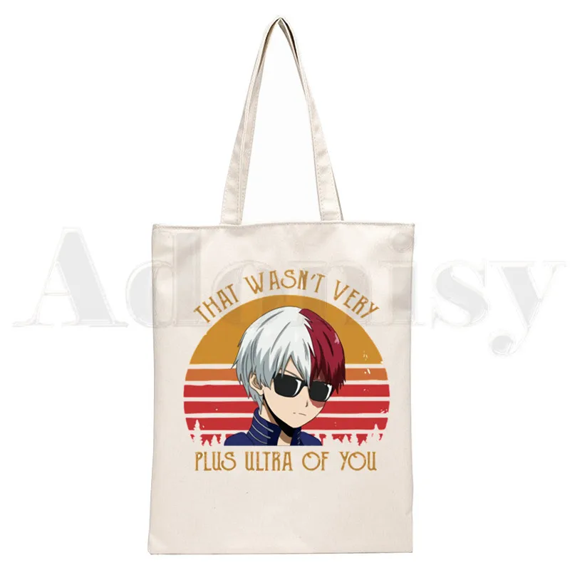 Boku No Hero My Hero Academia Shoto Todoroki Anime Shoulder Bags Casual Shopping Girls Handbag Women Elegant Canvas Bag