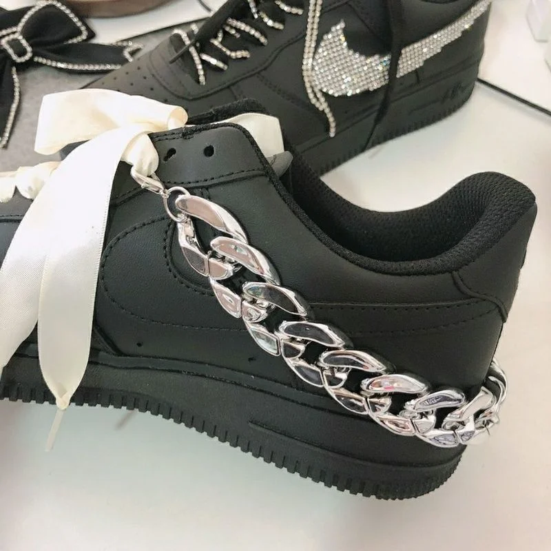 

DIY Punk Chain Shoes Charms for Sneaker Super Light Resin Material Shoe Accessories Fashion Hip-hop Sliver Sneaker Decorations
