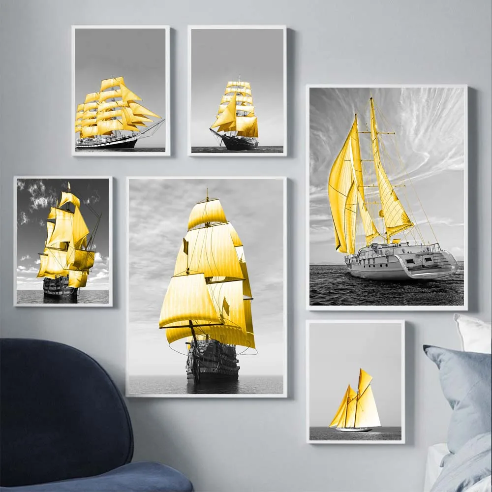 

Модная Картина на холсте в стиле ретро с изображением пейзажа Желтая Женская Офисная Настенная картина для гостиной домашний декор роспись