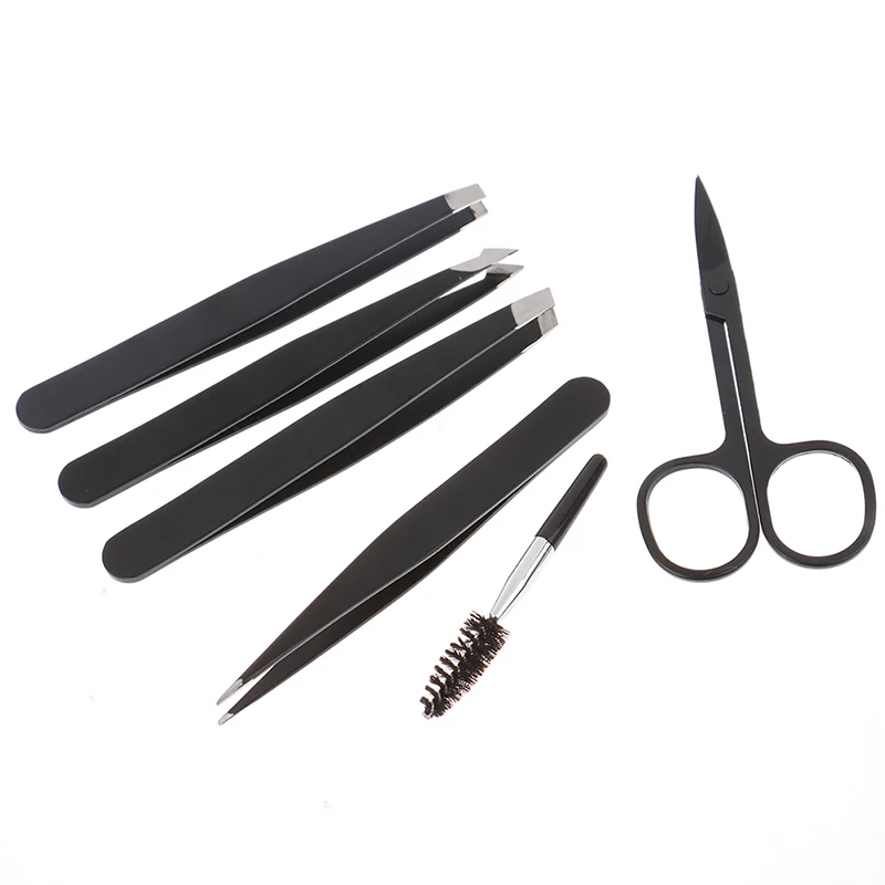 

6 шт., пинцеты для бровей из нержавеющей стали