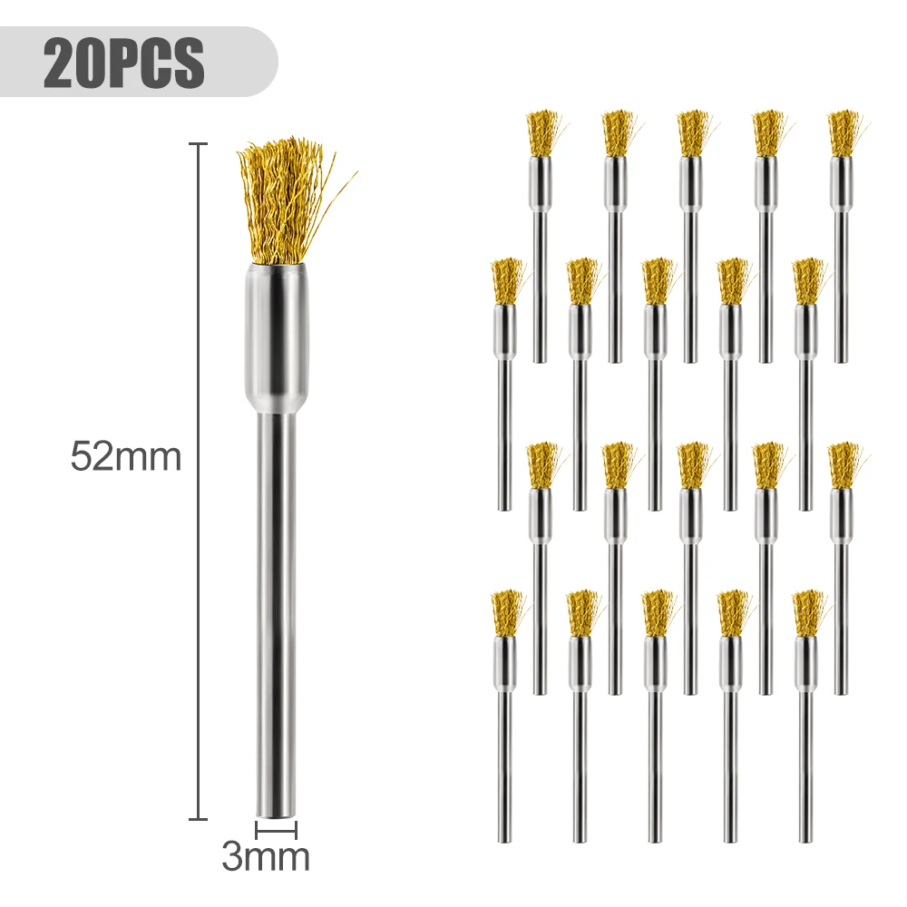 

xcan Проволочные щетки для Dremel, латунь, 3,0 мм, 10/20 шт