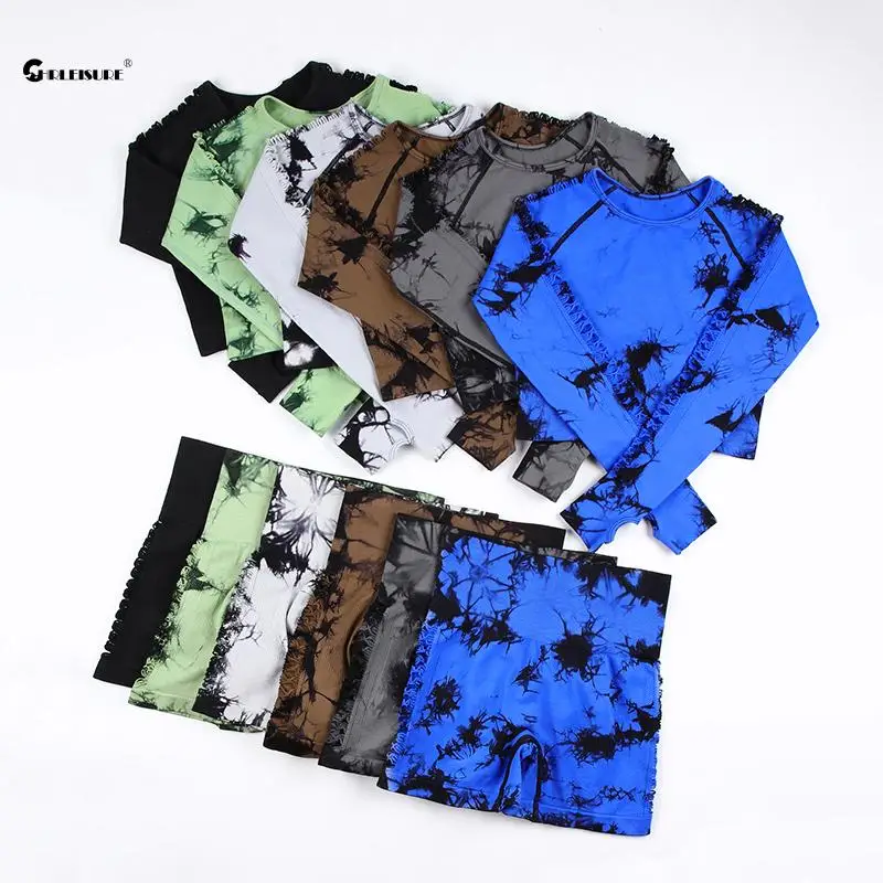 Женский бесшовный костюм для йоги CHRLEISURE комплект из 2 предметов фитнеса