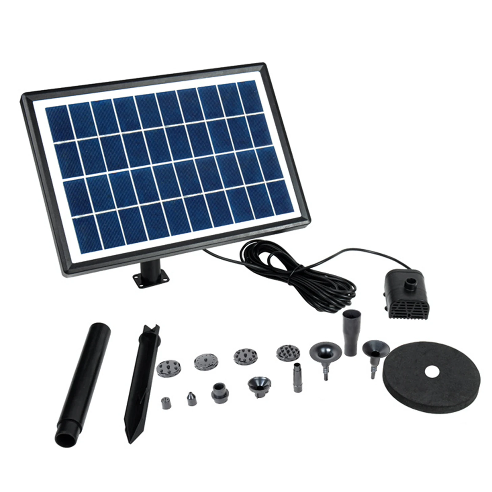 

10V 7W Solar Fountain Kit 7W Solar Powered Fountains Solar Powered Bird Bath Fountains With 6 Nozzles And Solar Panel For Pond