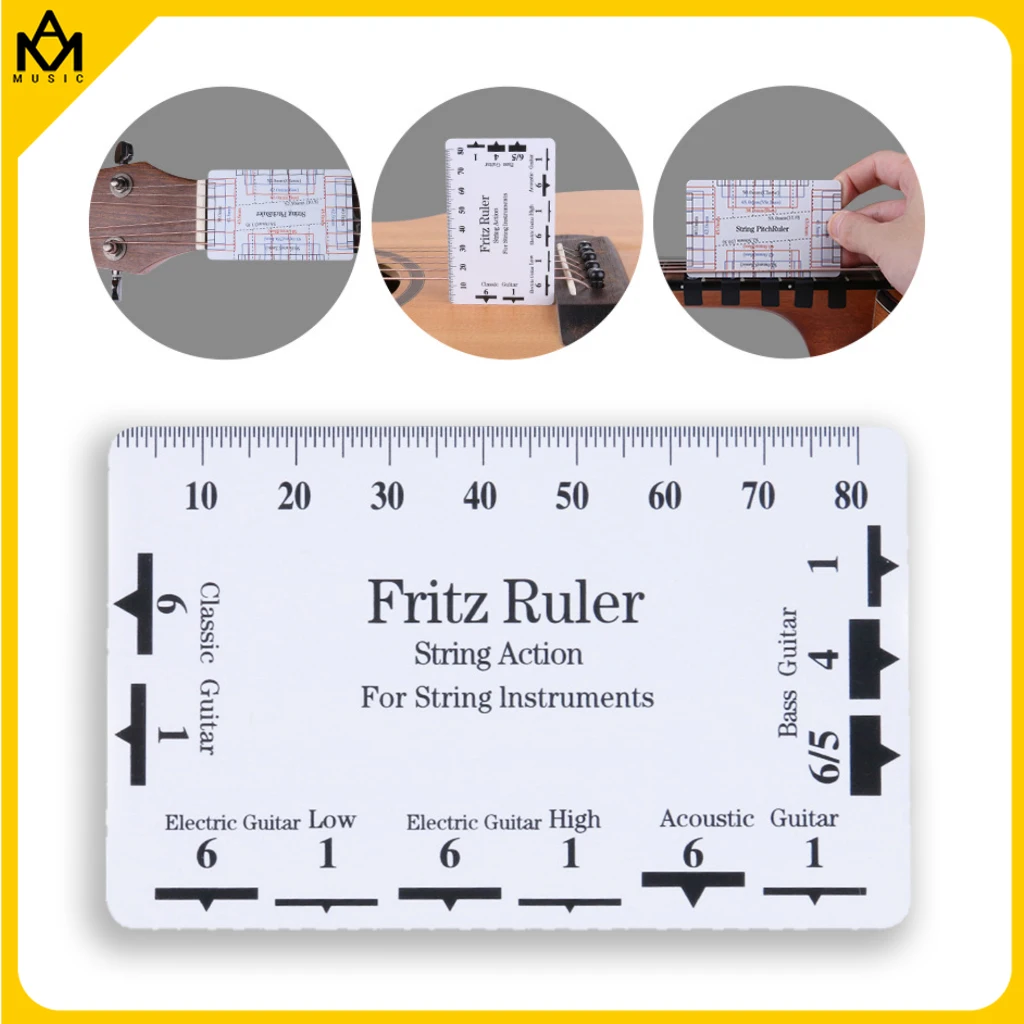 

1pc Guitar String Action PVC Gauge Ruler String Pitch Ruler Card Luthier Tool for Bass String Instruments Music Accessories