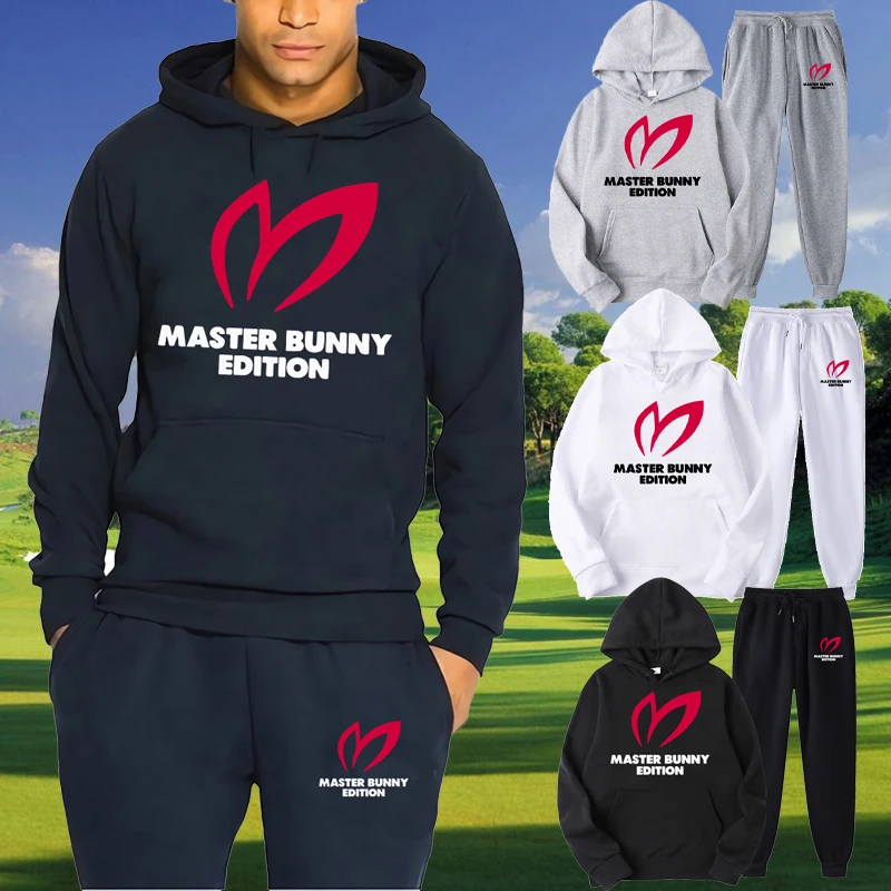 

Men's Tracksuit Sportswear Luxury Master Bunnt Golf Print Hoodies+Pants Set Sweatshirts Streetwear Pullover Tops Man Sport Suit