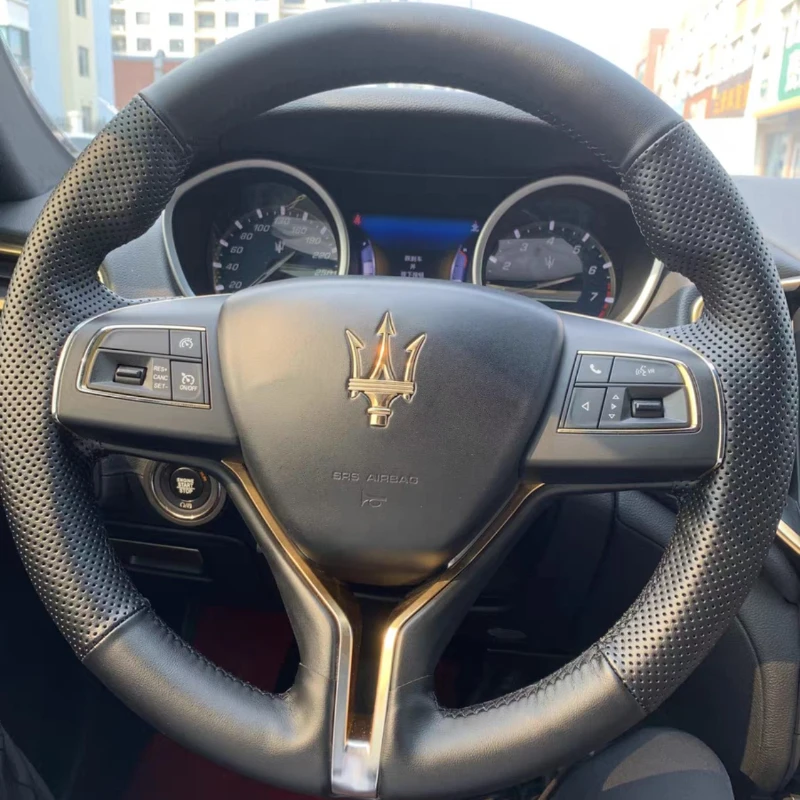

Кожаный чехол для руля Maserati Quattroporte DIY, ручная работа, противоскользящий