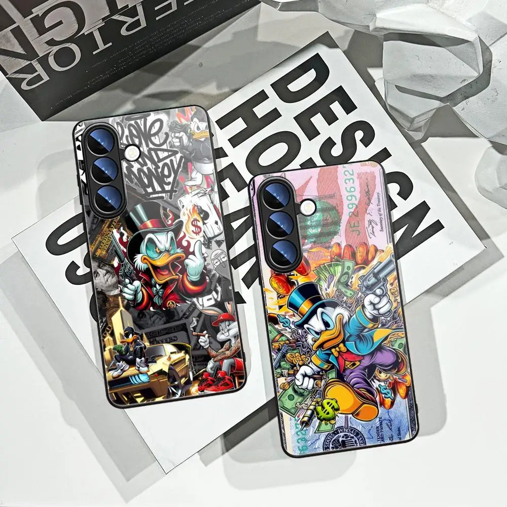 Фото Чехол для телефона Cartoon Tycoon D-Duck для Samsung Galaxy A17 16 15 14 A13 A57 A37 A27 A26 A55 A35 A53 A24 A34 с закаленным стеклом. №4