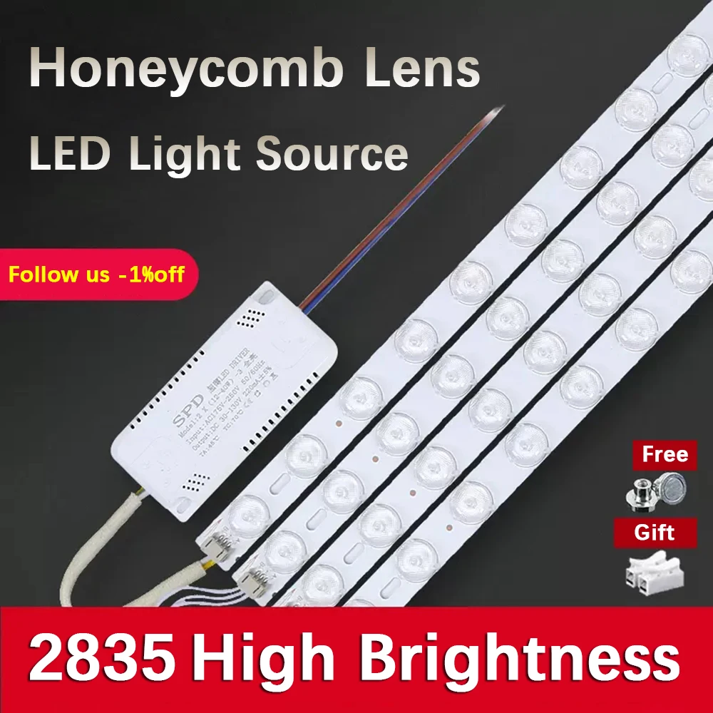 

Ceiling Light LED Light Bar Replacement LED Module 220V Light Strip 22cm 31cm 41cm 52cm LED Light Board For Home Indoor Lighting