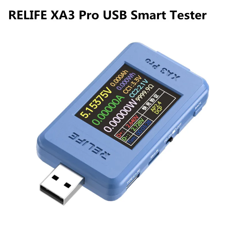 Умный USB-тестер RELIFE XA3 Pro 6 5 А поддерживает PD QC2.0 QC3.0 SCP AP2.4A DCP 6-значный дисплей