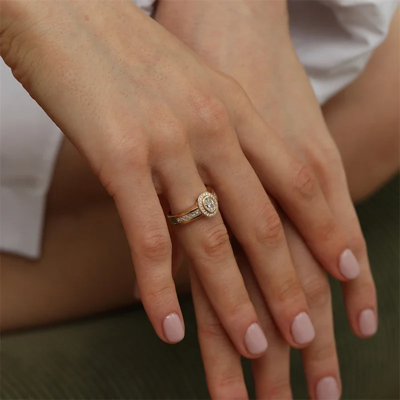 Модное регулируемое кольцо с геометрическим рисунком циркона для женщин