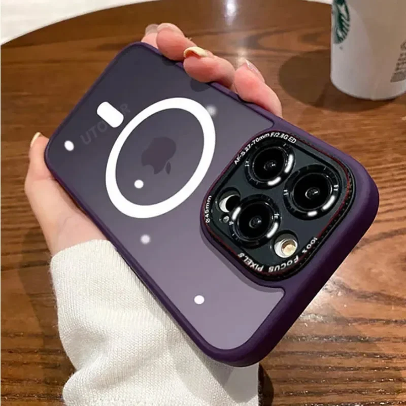 Роскошный матовый чехол для телефона Magsafe с магнитной беспроводной зарядкой 15 14