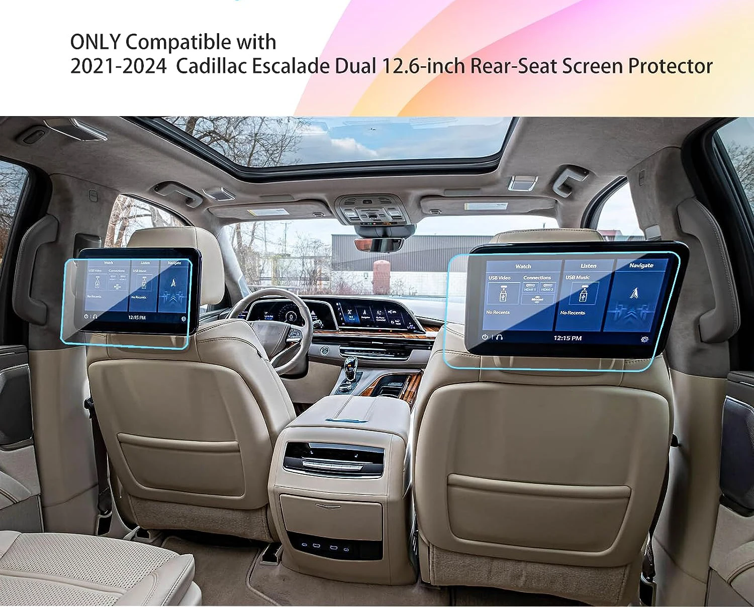 

Пленка из ПЭТ для Cadillac Escalade 2021, 2022, 2023, 12,6 дюйма, 2 шт.