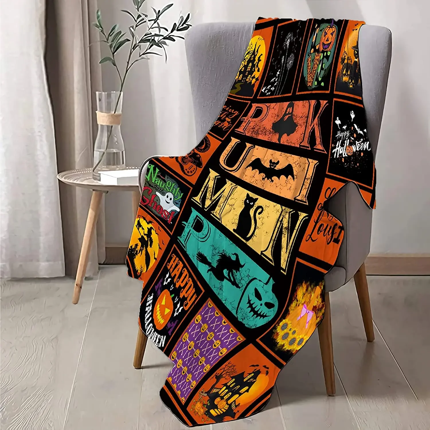 Мягкое легкое фланелевое одеяло от Ho Me Lili Хэллоуин жуткая ведьма летучая мышь