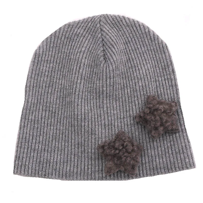 Мягкая ребристая шапка для маленьких мальчиков со звездами Вязаная Шапка-бини