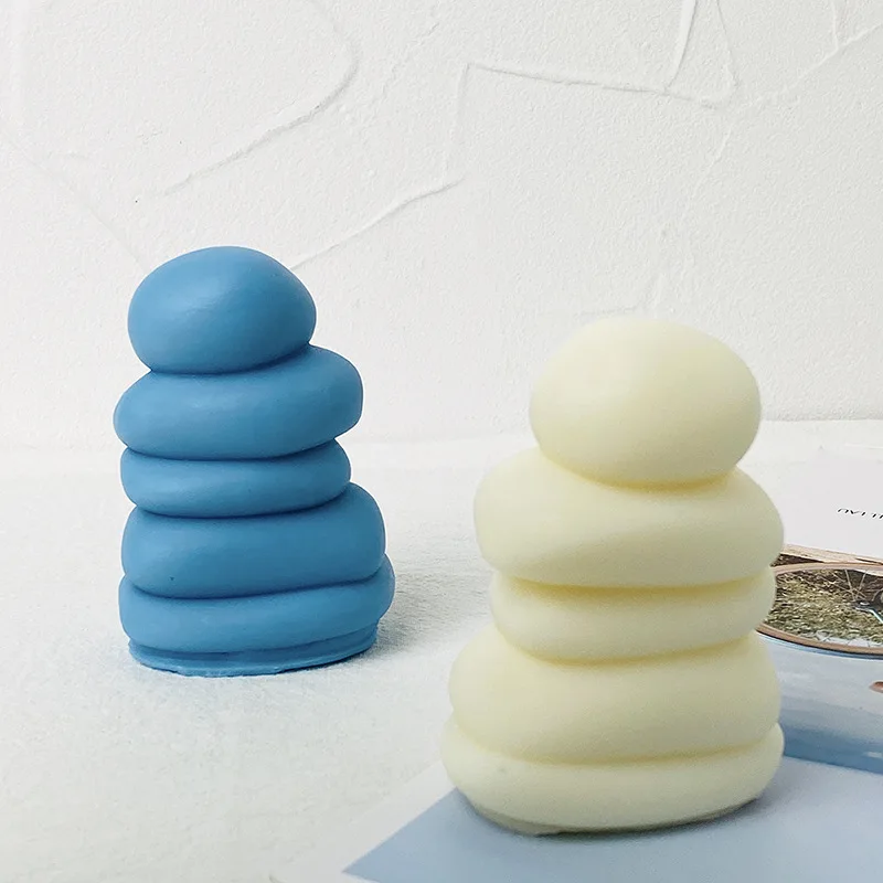 

New Laminated stone candle silicone mold round cake laminated cylindrical candle silicone mold cake chocolate silicone mold