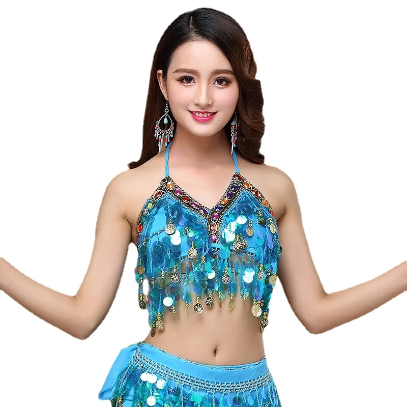 

sexy Sequin Tassel Mermaid Cami Crop Top Women Rainbow Coins Beading Backless Chiffon Party Dance Club Cropped Top