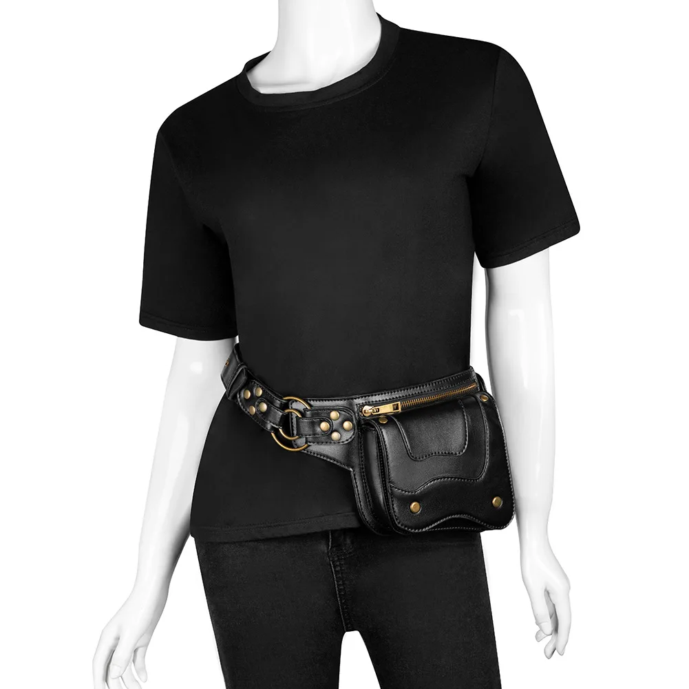Steampunk motorcycle men's chest bag outdoor leisure mobile phone pocket women's bag Waist Bag Fanny Pack Belt Bag Purse Leg Bag