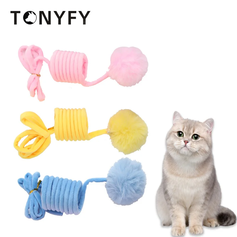 

Pet Hanging Spring Ball Cats Wear Resistant Scratching Plush Ball Toy for Kitten Indoor Interactive Cat Scratching Spring Toy