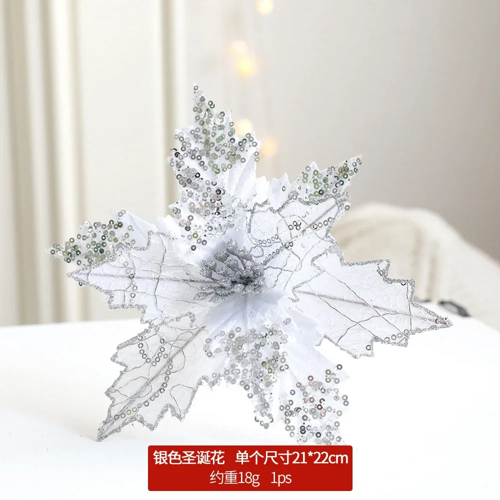 

Блестящие красные цветы для рождественской елки