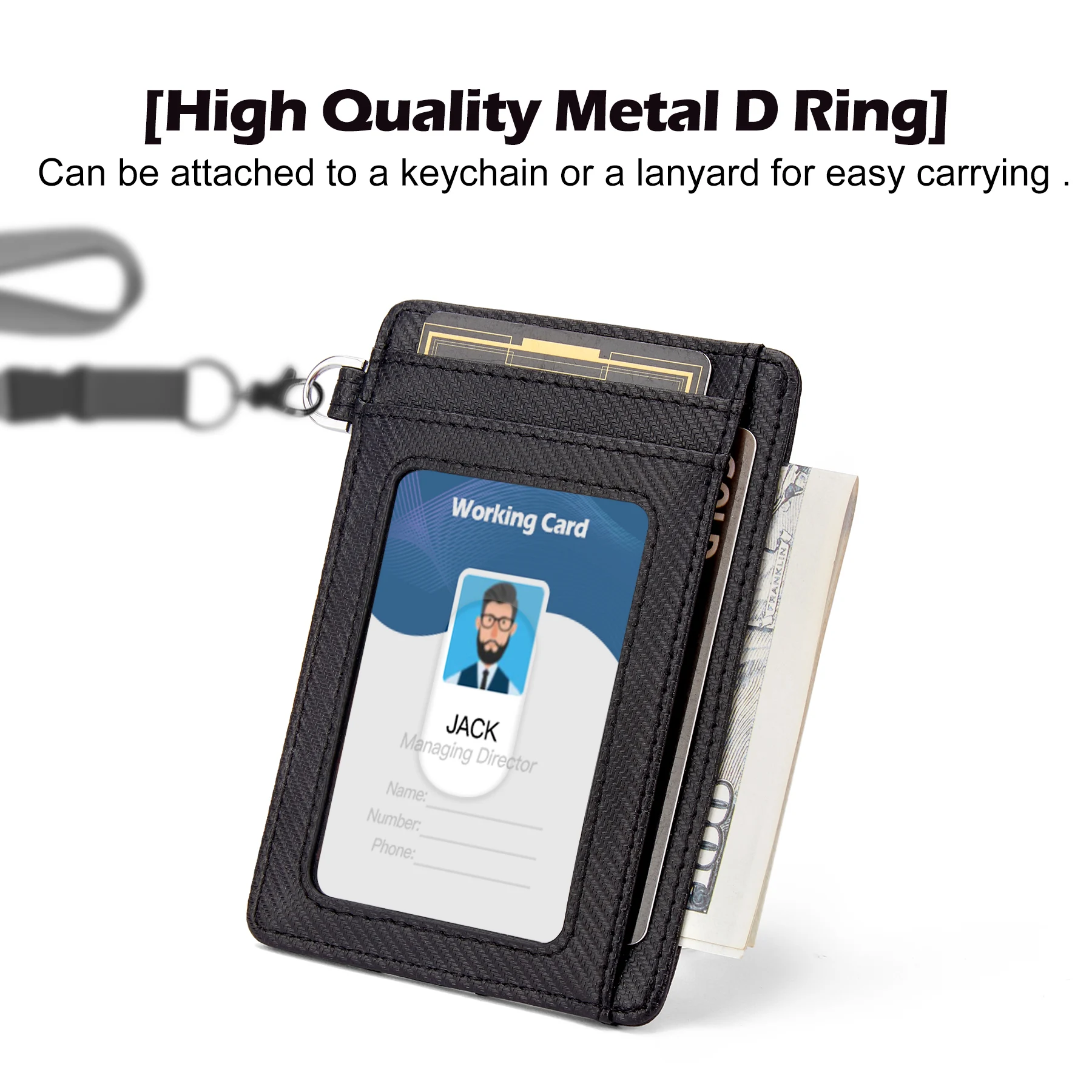 Тонкий минималистский бумажник BISON DENIM бумажники из углеродного волокна с