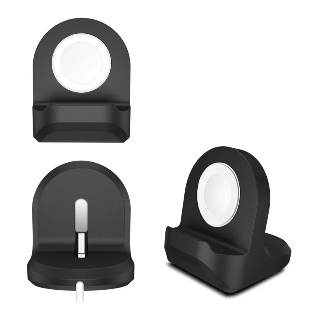 smartwatch charging stand wireless charger holder small nightstand storage support office electronics accessories black free global shipping