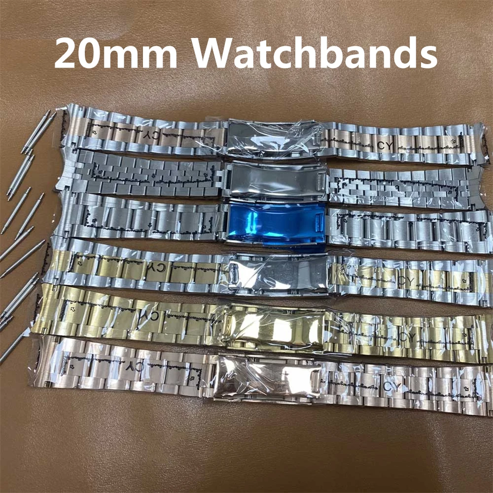 20mm Stainless Steel Watch Strap Replacement Watch Belt Band for SUB 40MM Watch Case Men Watch Watchbands Accessories
