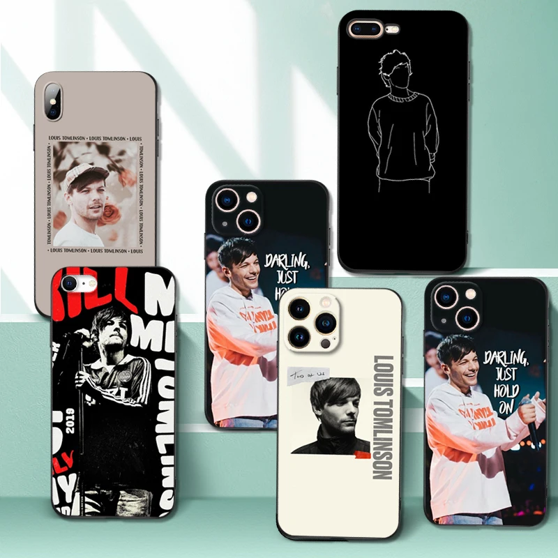 Black tpu case for iphone 5 5s se 2020 6 6s 7 8 plus x 10 XR XS 11 12 13 mini pro MAX back cover One Direction Louis Tomlinson