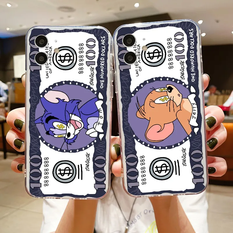 

Прозрачный чехол с забавным Томом Джерри для iPhone X SE 2020 8 Plus X Xr Xs 11 12 13 Max Pro Mini 6 6s 7 7P 6cai, Мультяшные смарт-чехлы