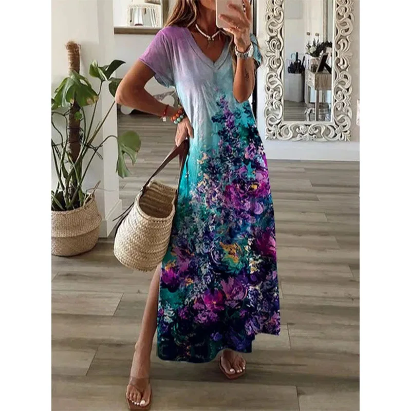 

Women New Verano Loose Vintage Strap Ruffles Befree Dress Large Big Summer Maxi Printed Evering Elegant Party Beach 5XL Dresses