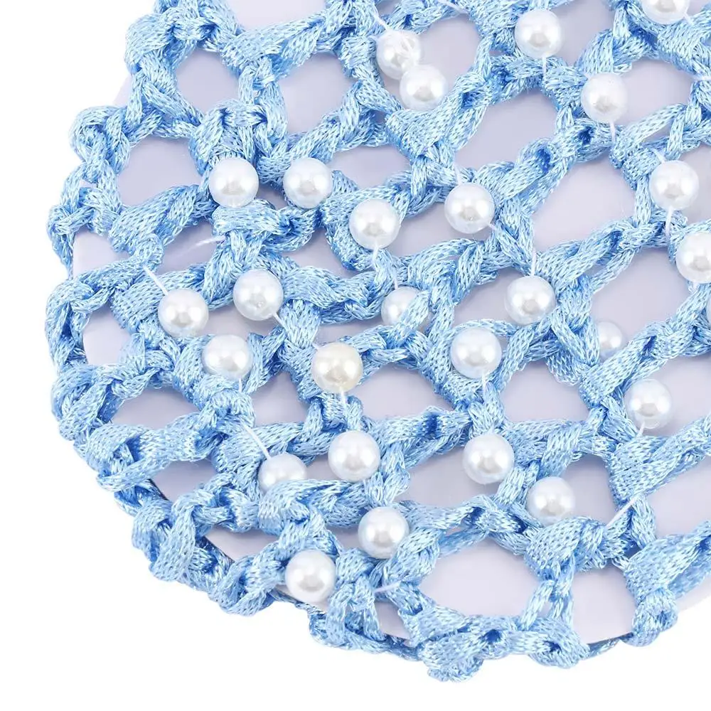 Распродажа яркая Женская сетка для волос с жемчугом и белым