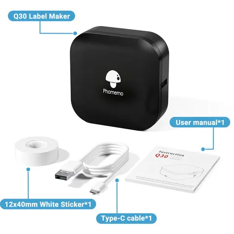 Phomemo Q30 бумажная наклейка беспроводной принтер этикеток карманный ручной принтер термопринтер цена наклейка маркер для домашнего офиса