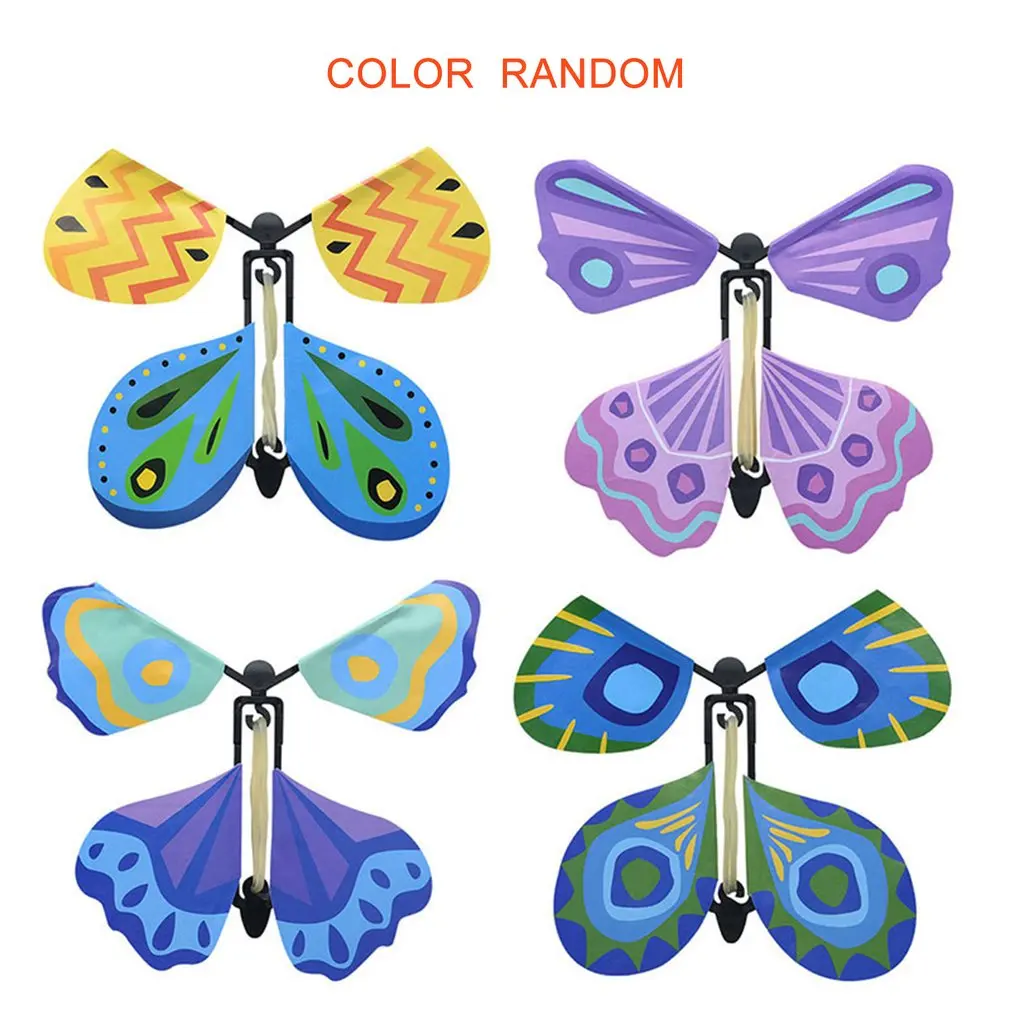 

Flying Butterfly Magic Props Fly Butterfly Clockwork Rubber Band Powered Butterfly Surprise Prank Joke Mystical Trick