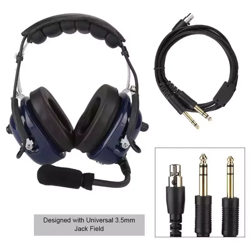 

Aviation Pilot ABS RA200 Headset Noise Reduction GA Dual Plugs MP3 Music Input With Comfort Ear Seals Universal 3.5mm Input Jack