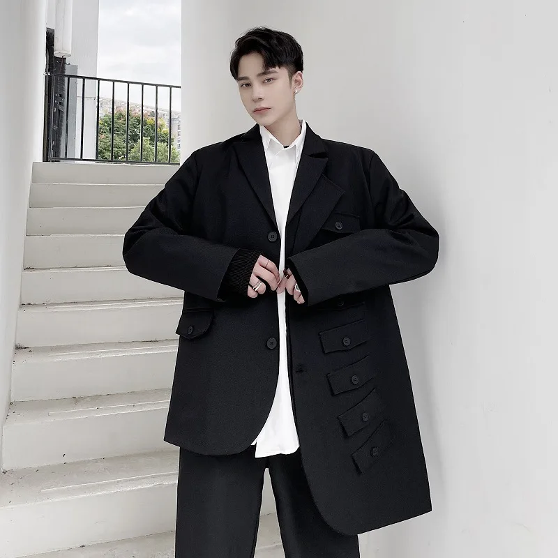 

SuperAen 2022 Irregular Suit Asymmetrical Solid Notched Single Breasted Full Office Lady Jacket Women