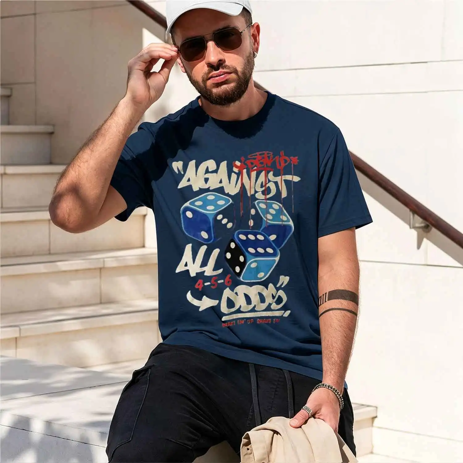 Фото Мужская футболка с принтом «Men Against All Od Blue De Graffiti Ba», уличная одежда в стиле хип-хоп, винтажная футболка с графическим принтом, короткий рукав, новая модель 2026 года №5