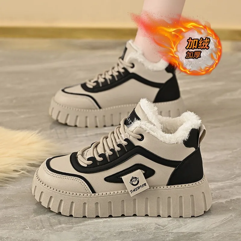 Дизайнерская зимняя новая высокая повседневная обувь для женщин Элитный бренд