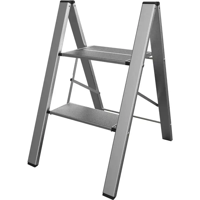 

Slim Aluminum Two Step Folding Utility Step Ladder free shipping