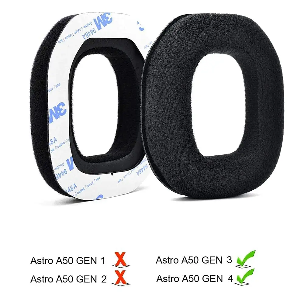 Сменные амбушюры для Игровых Наушников Astro A40TR A40 TR Gaming A50 A 50 Gen 3 4 (черные велюровые)