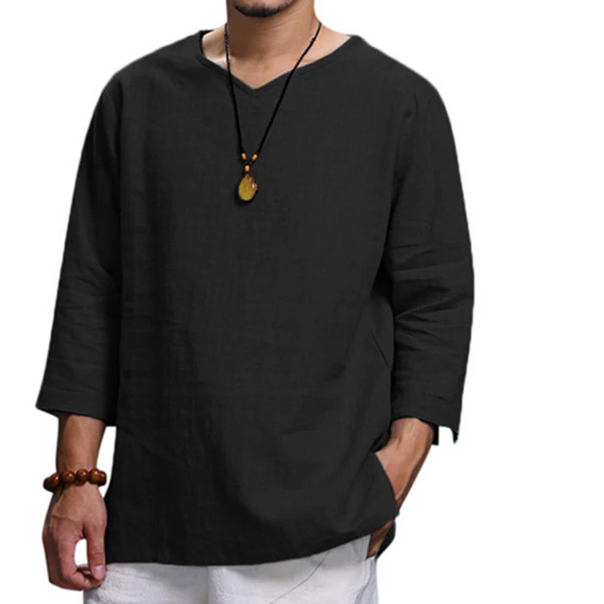 

Summer Shirt Men Fashion Solid Short Sleeve Tops Shirts Men's Casual V-Collar Solid Color Stretwears Clothing