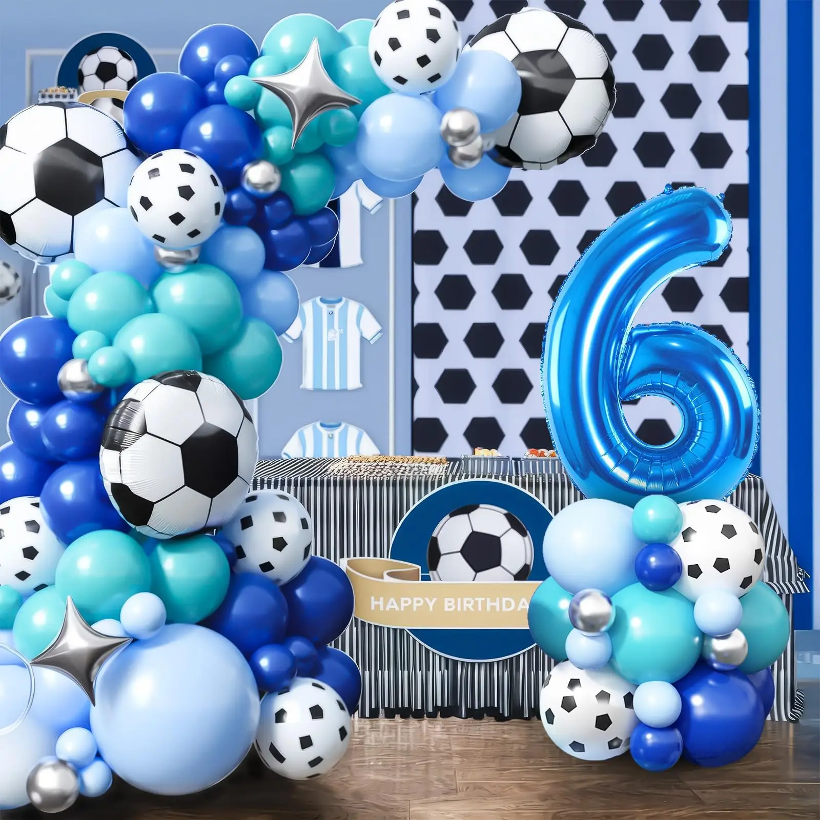 Футбольная тема воздушные шары арочный комплект украшение на день рождения для