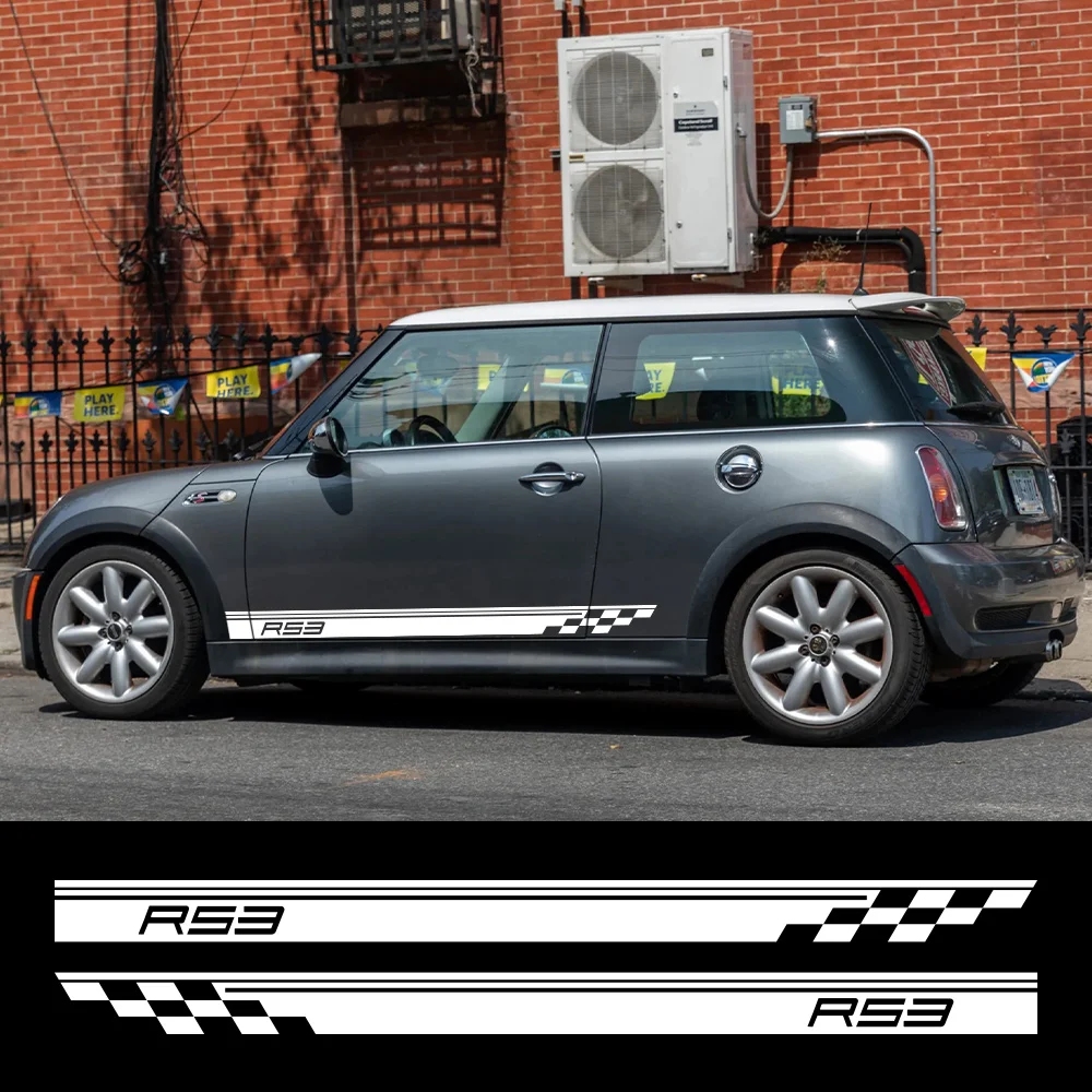 2 шт. боковые наклейки на автомобиль для Mini Cooper S R53 JCW GP Racing Style Декор ПВХ виниловые