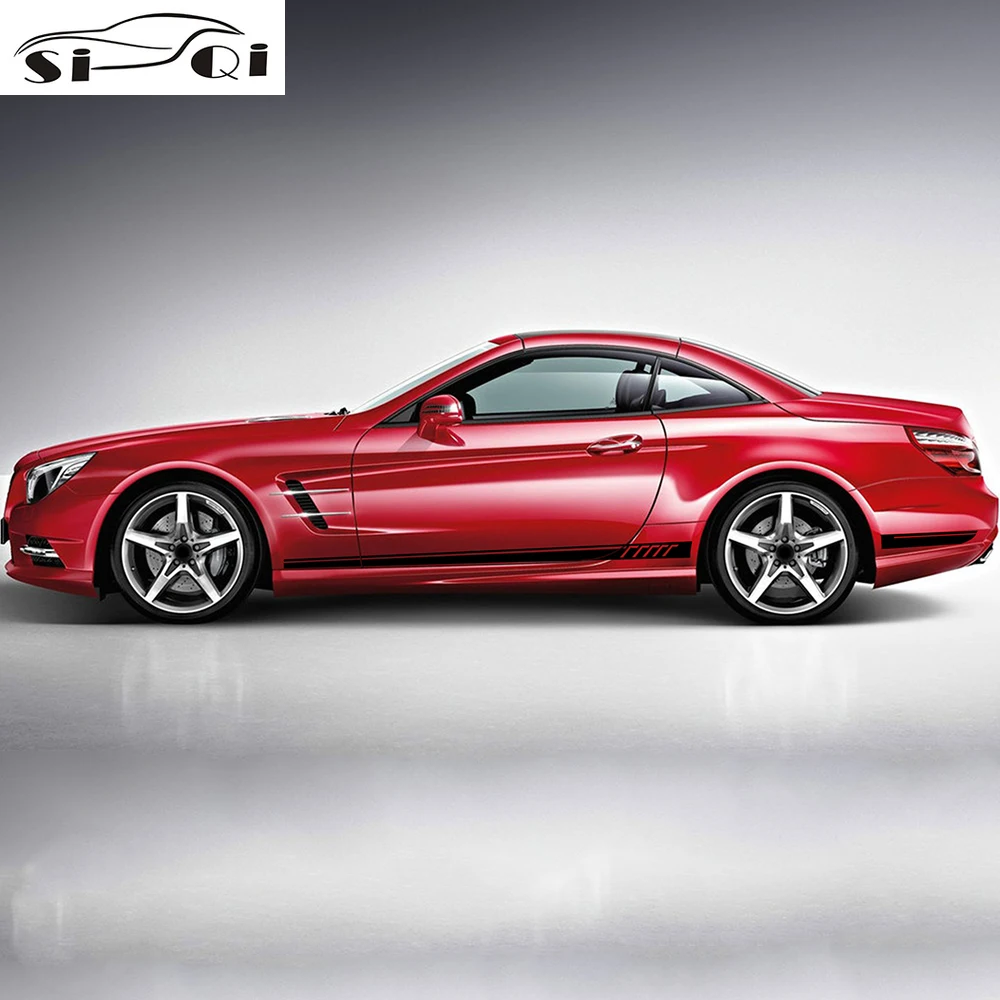 

2 Pcs Car Door Side Stripes Skirt Sticker Vinyl Edition 1 Decal For Mercedes Benz SL Class R230 R231 SL500 SL350 AMG Accessories