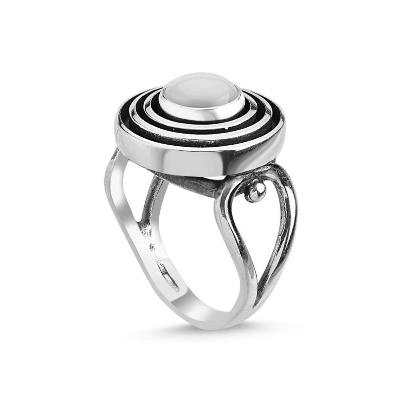 

Silver 925 Sterling Pearlescent Hand Handwork Ring